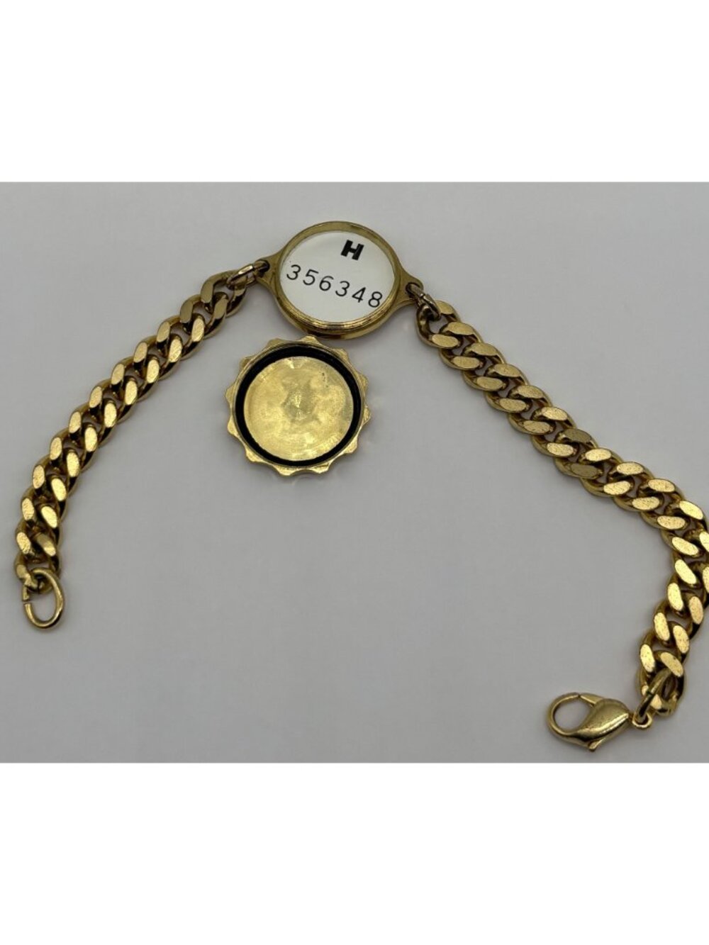 Vintage S.OS. Medical I.D. Bracelet Gold-Tone Stainless Steel Metal, Curb Chain - Picture 7 of 11